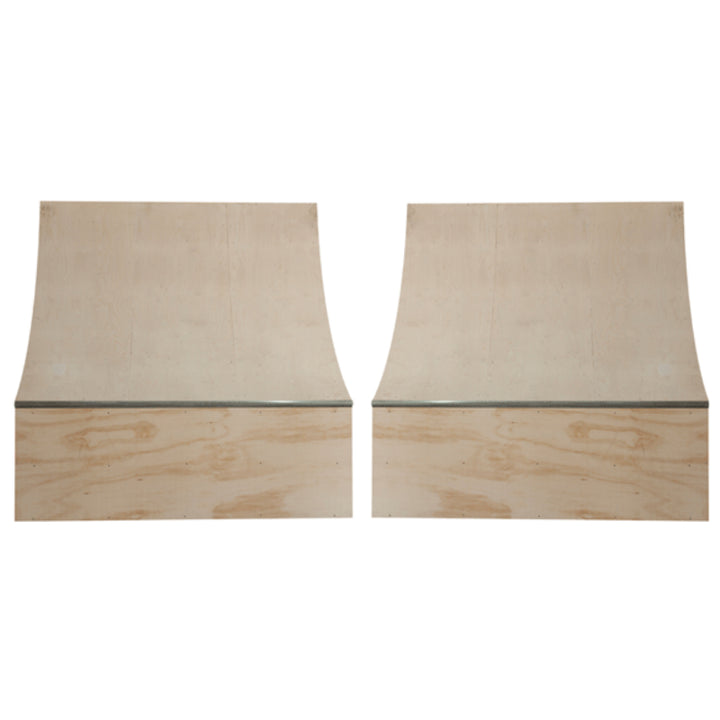 Standing up combo deal of two 8ft wide quarter ramps by OC Ramps