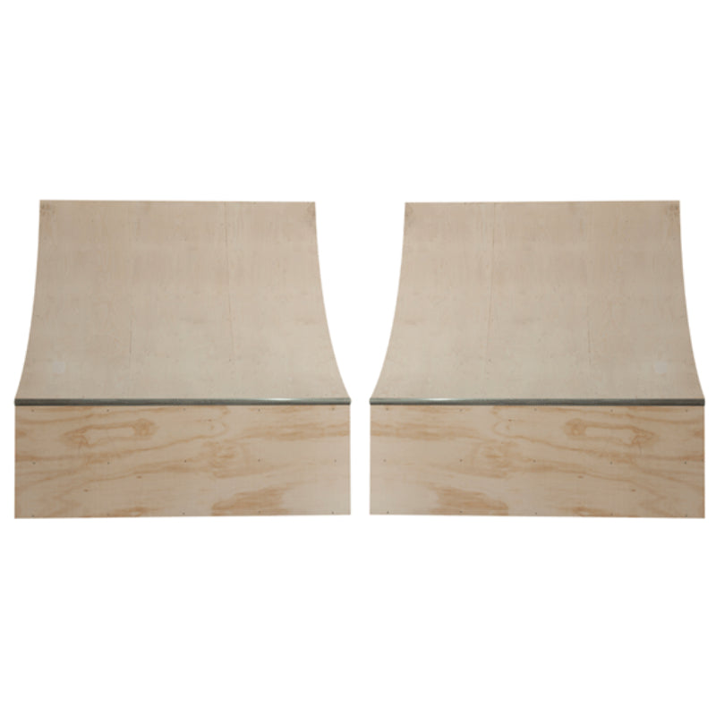 Standing up combo deal of two 8ft wide quarter ramps by OC Ramps