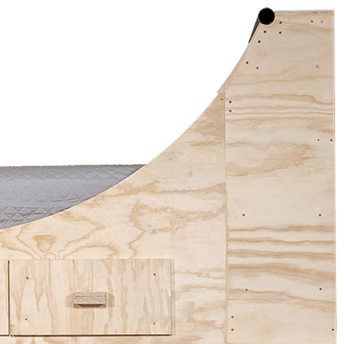 OC Ramps half pipe bed side angle with drawer and coping