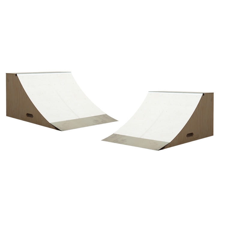 Plywood Quarter Pipes Ramps – Two 3 Foot