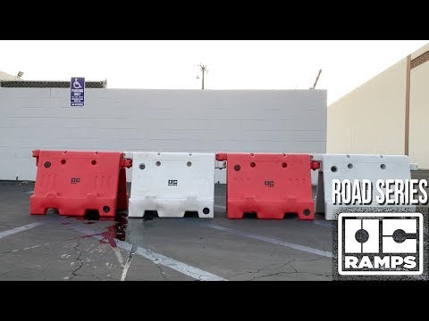 Video of OC Ramps Road Series Jersey Barrier in red & white