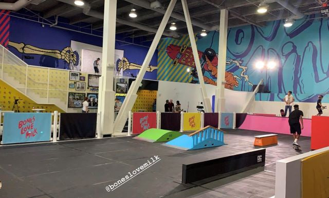 pop up skate park, bones love milk, got milk, oc ramps, us open, huntington beach, oc ramps, quarter pipe, half pipe, speed bump, 12ft rail, wood ramps, mini ramp,