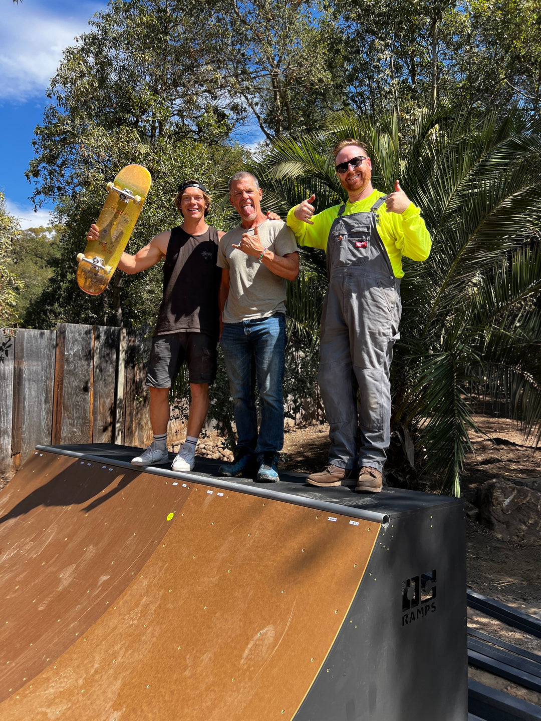 josh brolin on his new skateboard mini ramp halfpipe