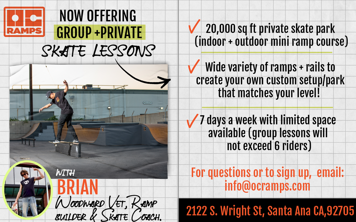Skate Lessons Now Available at OC Ramps – Group & Private Options!