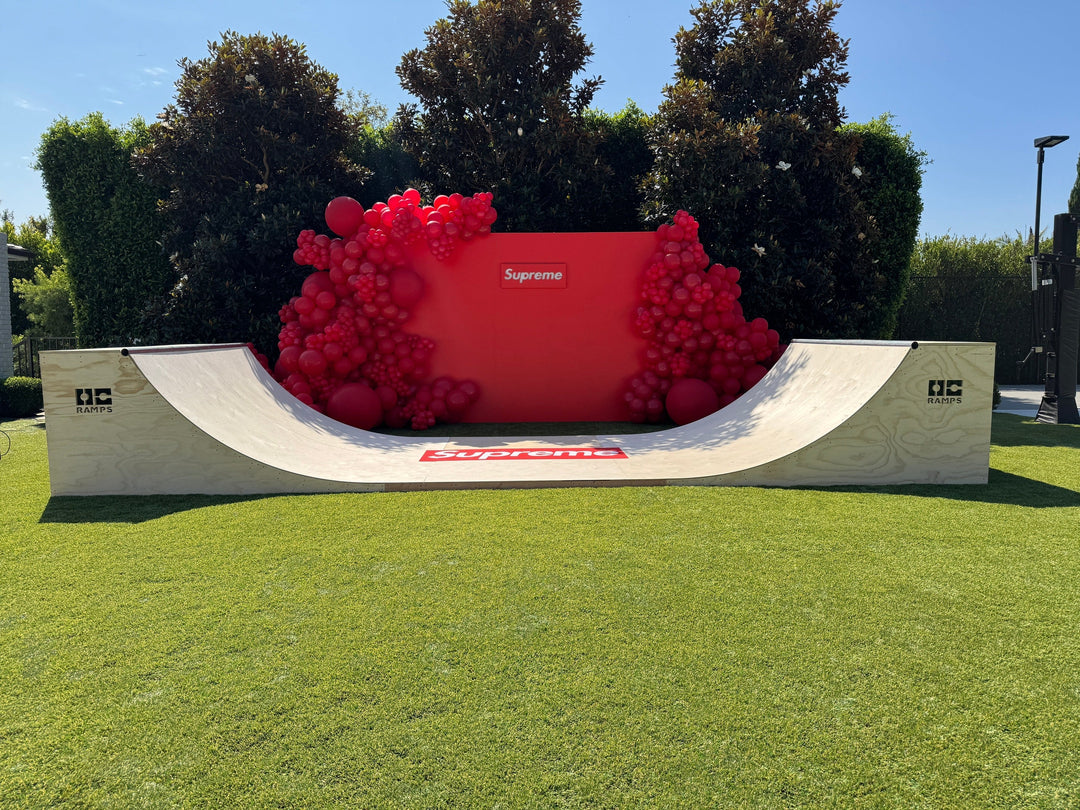 We Built a Temporary Mini Ramp for a Supreme-Themed Birthday Party in Malibu! 🛹🎉