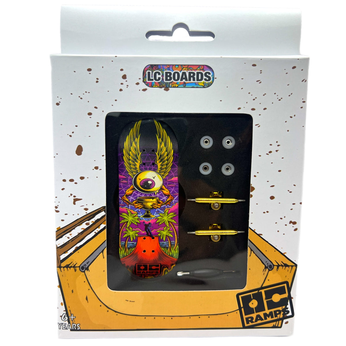 OC Ramps Fingerboard Complete Volcano Vision — front view — fingerboard obstacle tech deck ramp