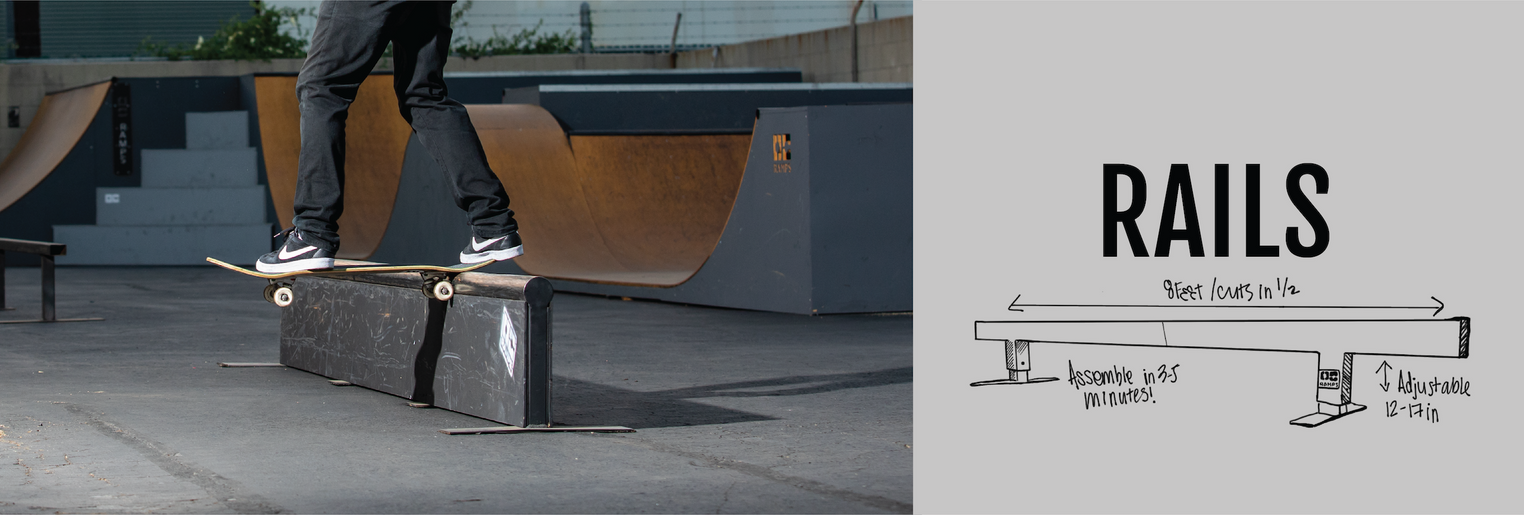 Skateboard Grind Rail & Skate Rails for Sale & Kits | OC Ramps