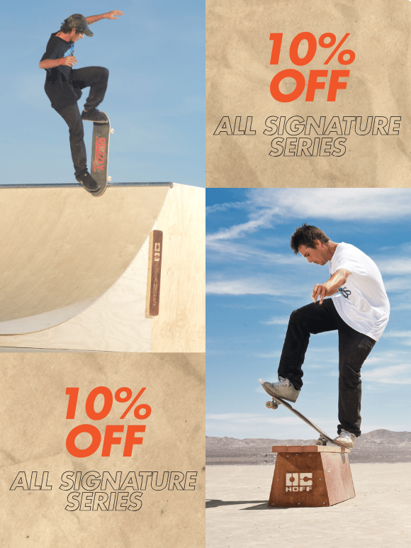 Sale on all signature series skateboard ramps