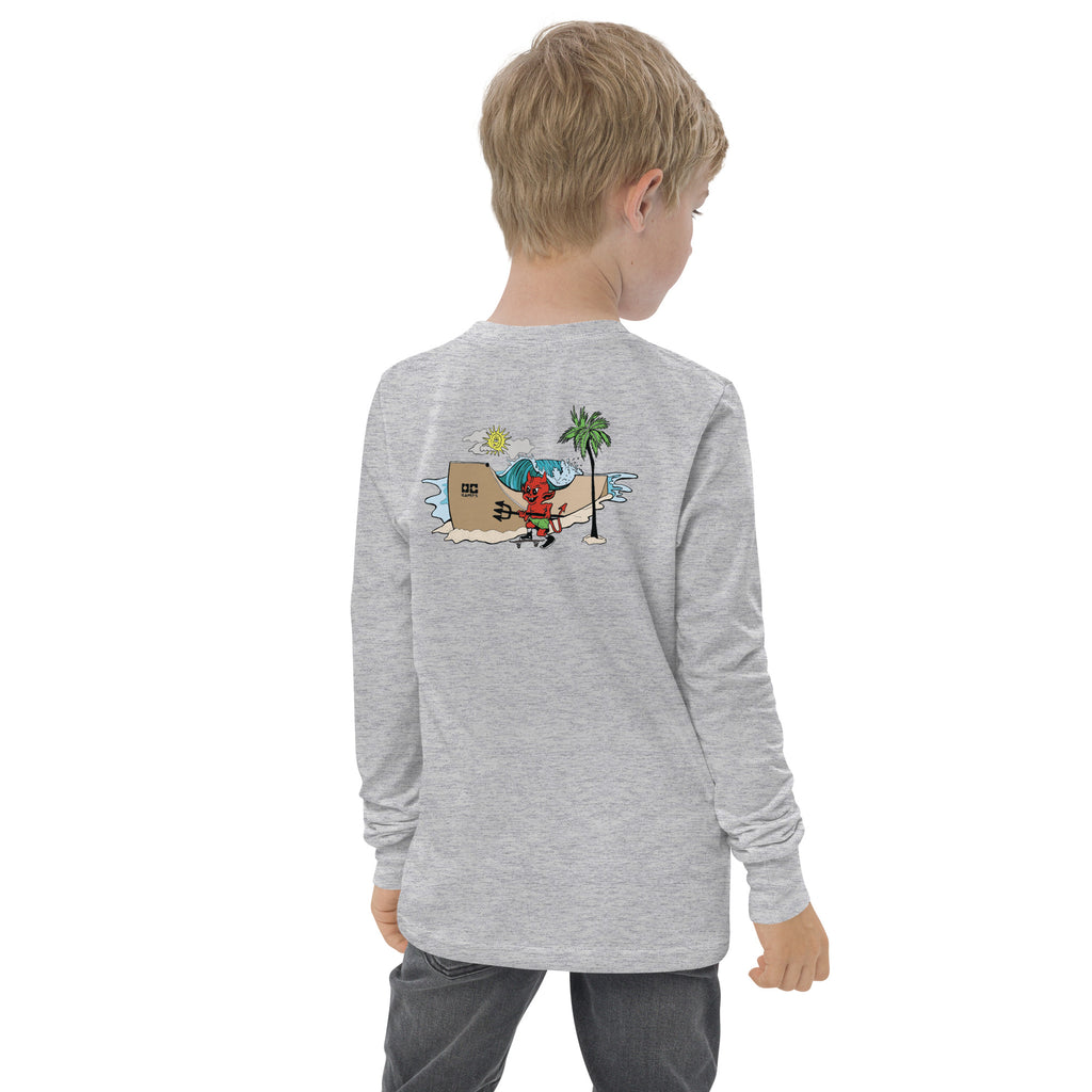 OC Ramps Lil Devil Youth long sleeve tee — rear view — skate apparel tee shirt