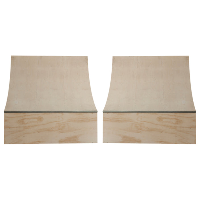 Standing up combo deal of two 8ft wide quarter ramps by OC Ramps