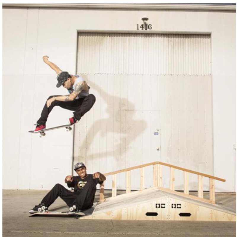 OC Ramps Bump to Butter — action shot with skater — skateboard bump obstacle