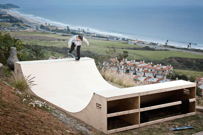 Skater on OC Ramps Half Pipe Ramp – 12' Wide