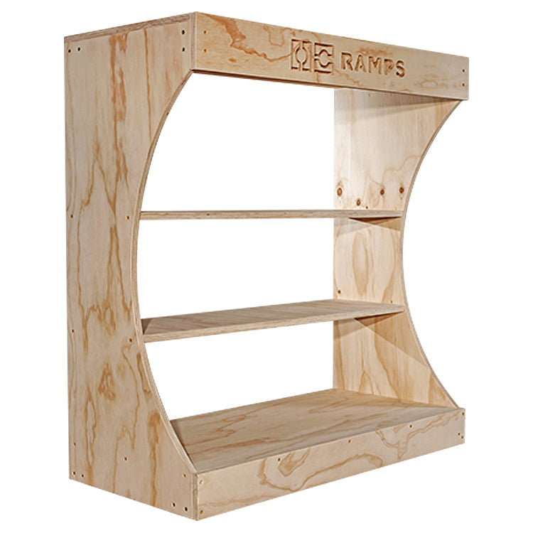 OC Ramps Halfpipe Bookshelf — side angle view — backyard half pipe ramp kit
