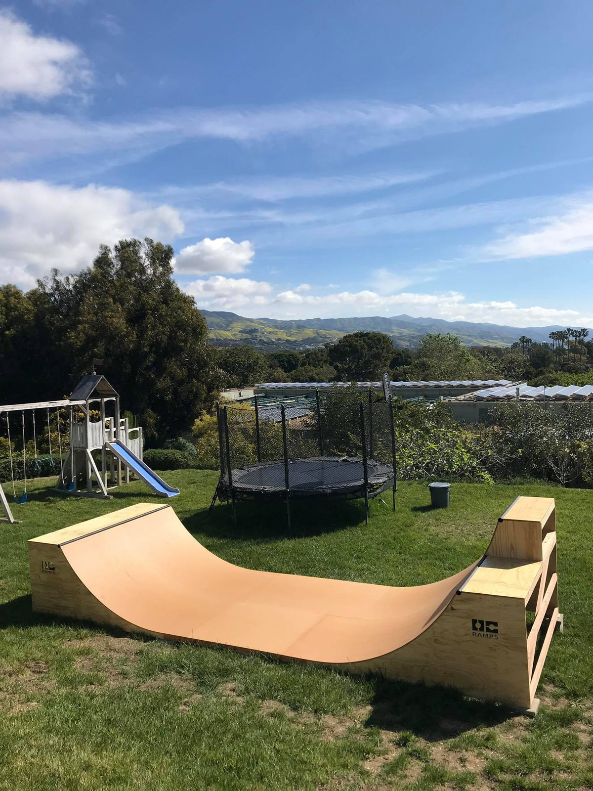 OC Ramps Half Pipe Ramp – 8' Wide — customer installation photo — skateboard half pipe for sale