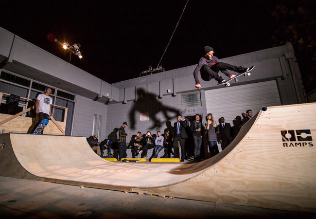 Video Photoshoot of 8 foot wide skateboarding mini ramp from OC Ramps