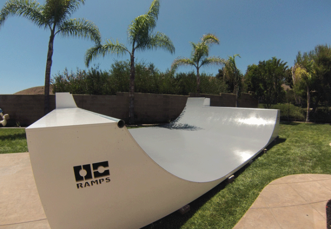 OC Ramps Half Pipe Ramp – 16' Wide — top-down view — skateboard half pipe for sale