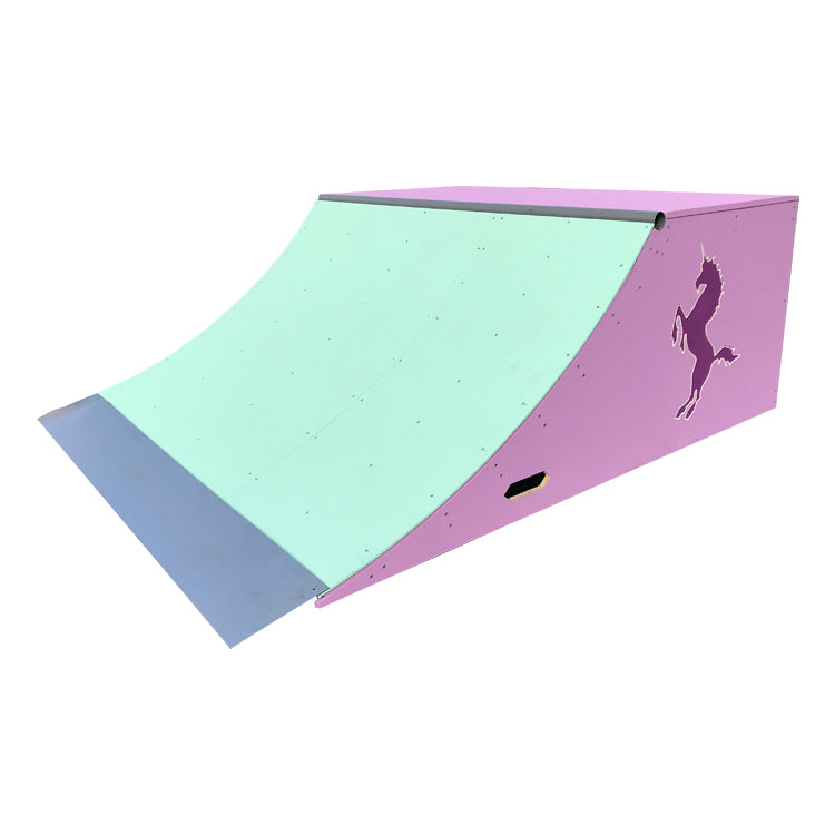 Teal & Purple Unicorn engraved Skate Ramp by OC Ramps