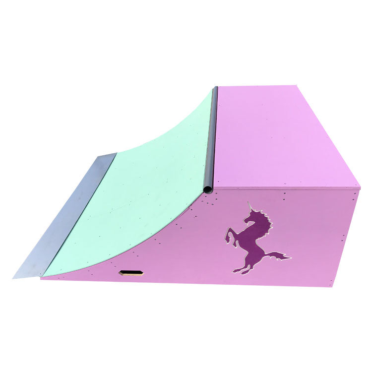 6ft wide Teal & Purple Unicorn Skate Ramp by OC Ramps