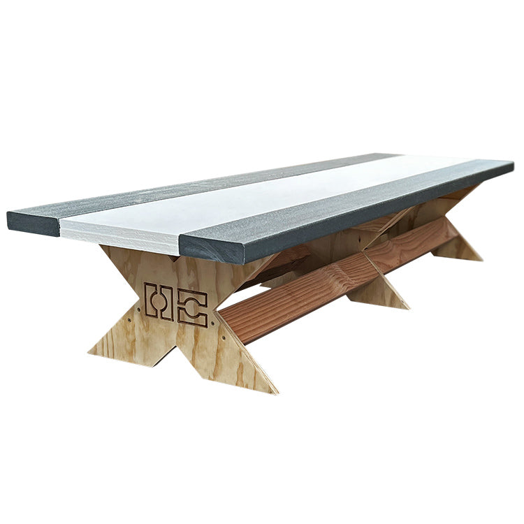OC Ramps Picnic Bench — action shot with skater — skate bench obstacle