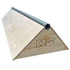 OC Ramps Triangle Apple Rail — rear view — skateboard grind rail for backyard