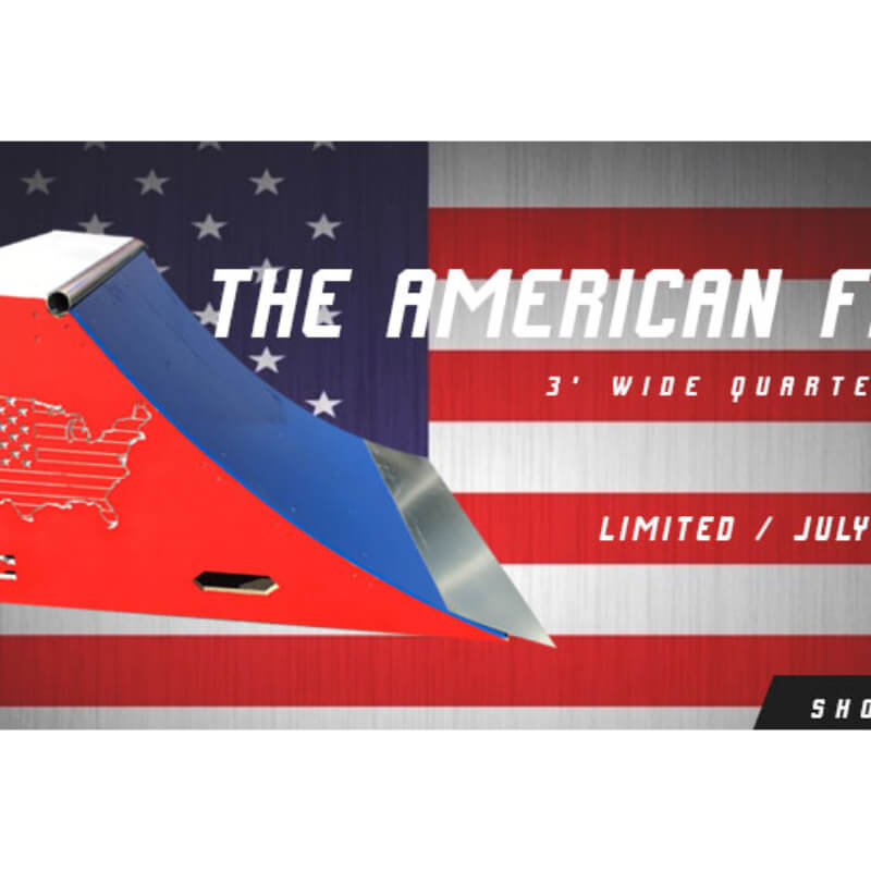OC Ramps American Flag Quarterpipe - 3ft Wide — beginner DIY quarter pipe kit