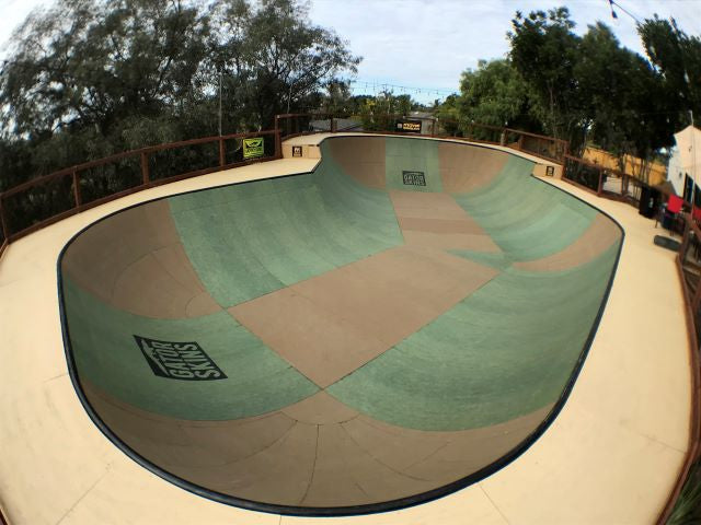 Custom Skate Bowl with Gatorskins panel sheets checkered pattern