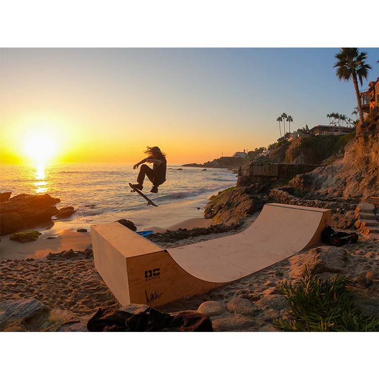 Beach view of OC Ramps Cody & Dave Mini Ramp – The Equation – 8ft Wide