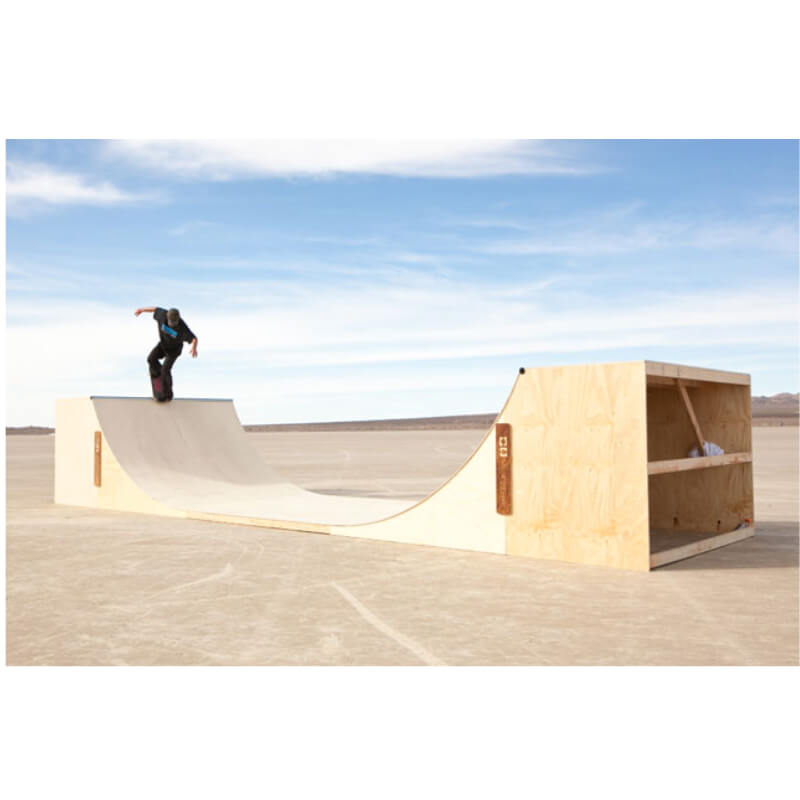 OC Ramps Halfpipe 5′ Tall — desert lifestyle shot — backyard half pipe ramp kit