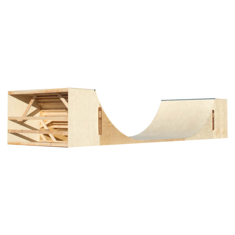 OC Ramps Halfpipe 5′ Tall — side angle view — backyard half pipe ramp kit