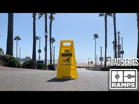 OC Ramps Caution Skateboarding Sign obstacle video
