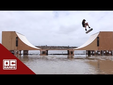 VIdeo of OC Ramps Halfpipe 5′ Tall on the water