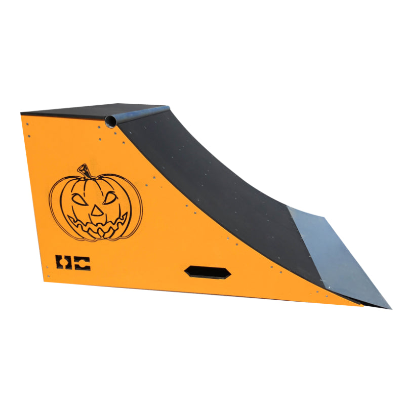 OC Ramps Jack-O Quarterpipe — rear view — backyard quarter pipe ramp kit