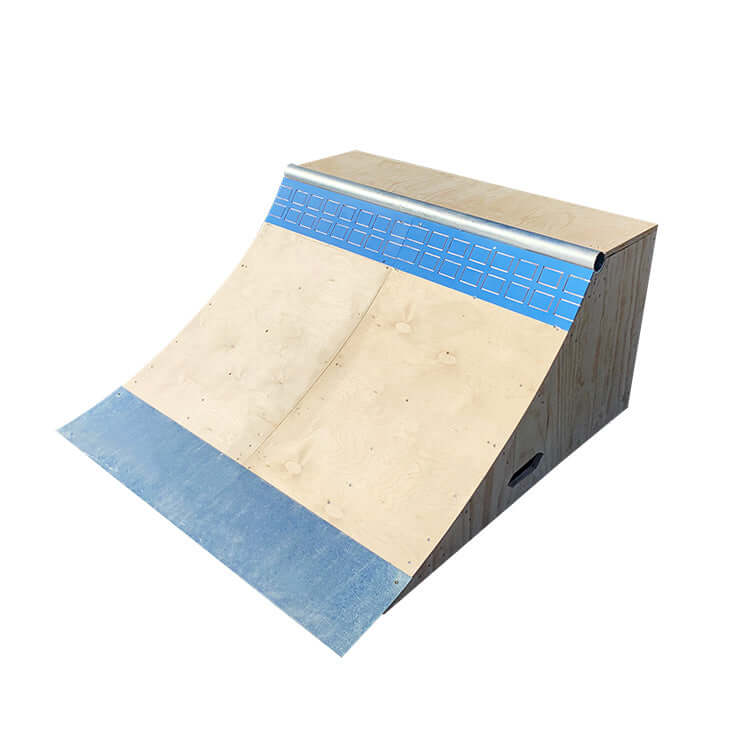 OC Ramps Blue Tile Quarterpipe by Brad McClain — rear view — backyard quarter pipe ramp kit