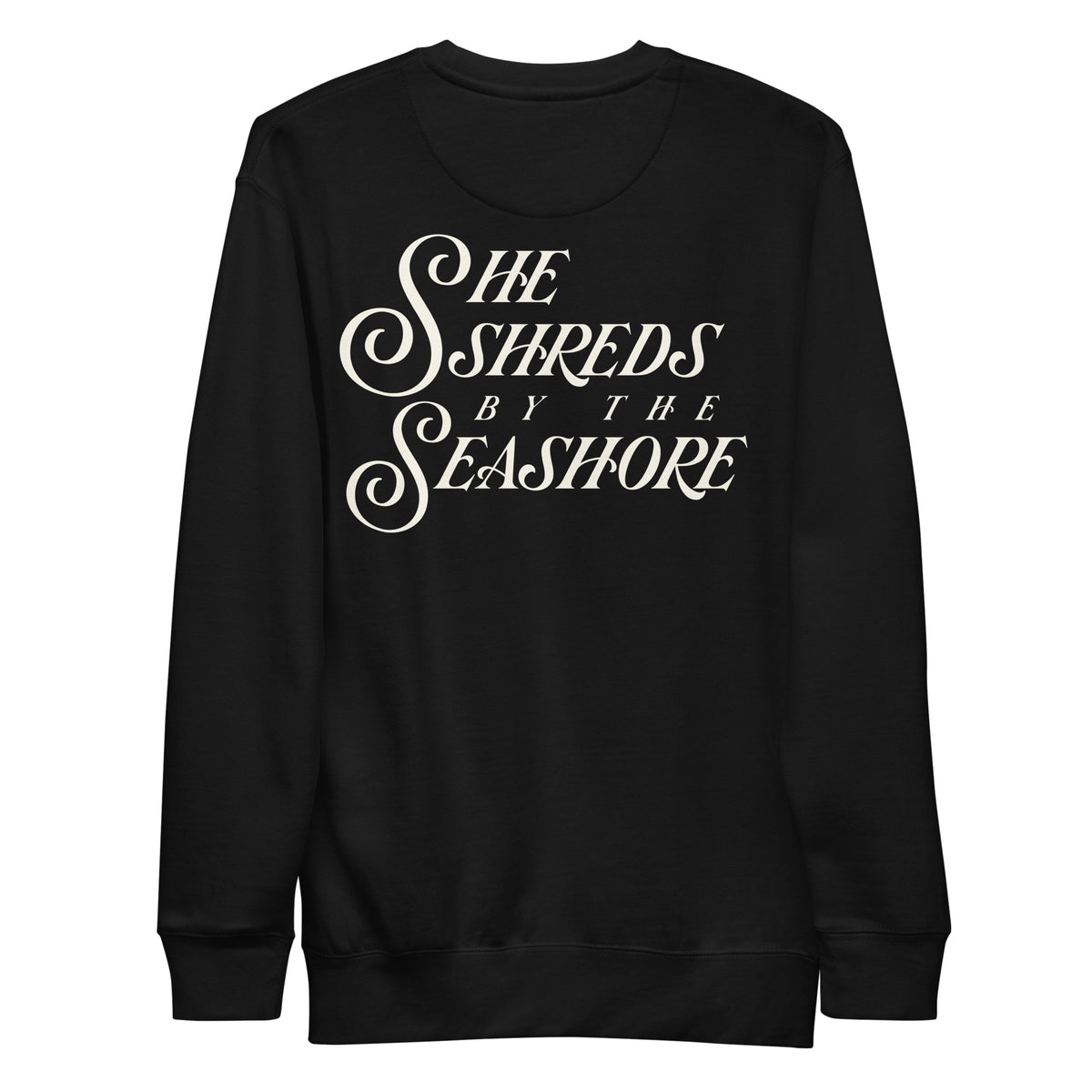 OC Ramps She Shreds Crewneck Sweatshirt — rear view — OC Ramps skate brand crewneck