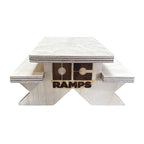 OC Ramps Fingerboard Picnic Table — side angle view — fingerboard obstacle tech deck ramp
