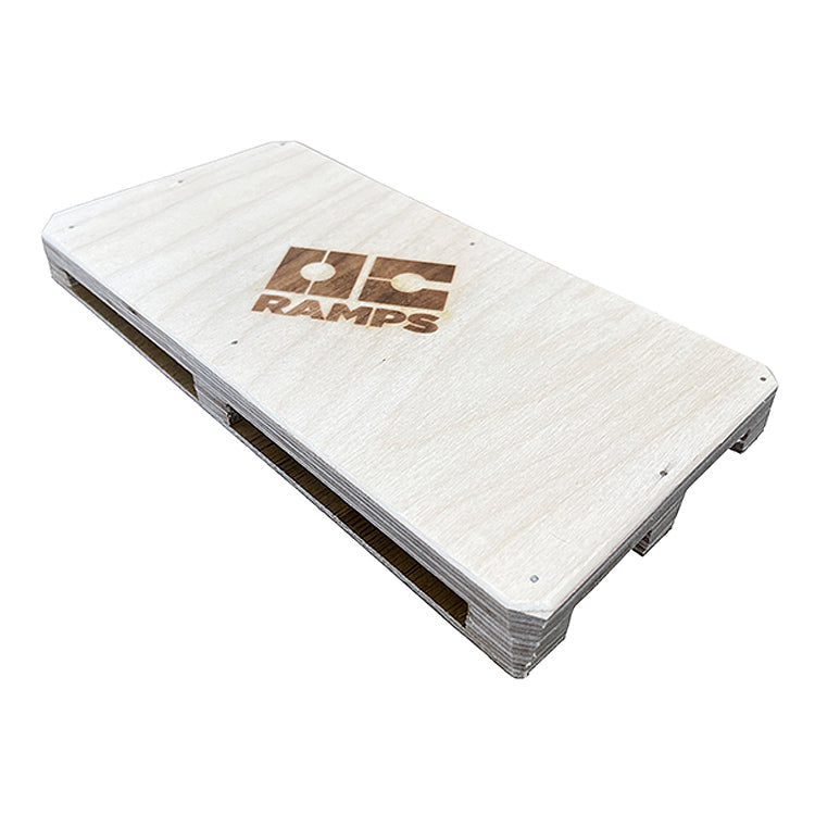 Top view of OC Ramps hand crafted plywood Fingerboard Manny Pad